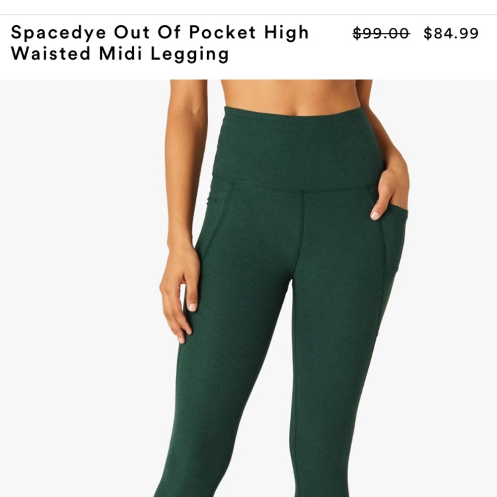 Beyond yoga Space dye out of pocket hunter green leggings  large